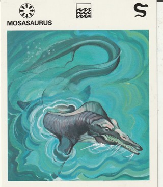 Vintage 1975 Leisure Books Animal Card: crdgin2: MOSASAURUS