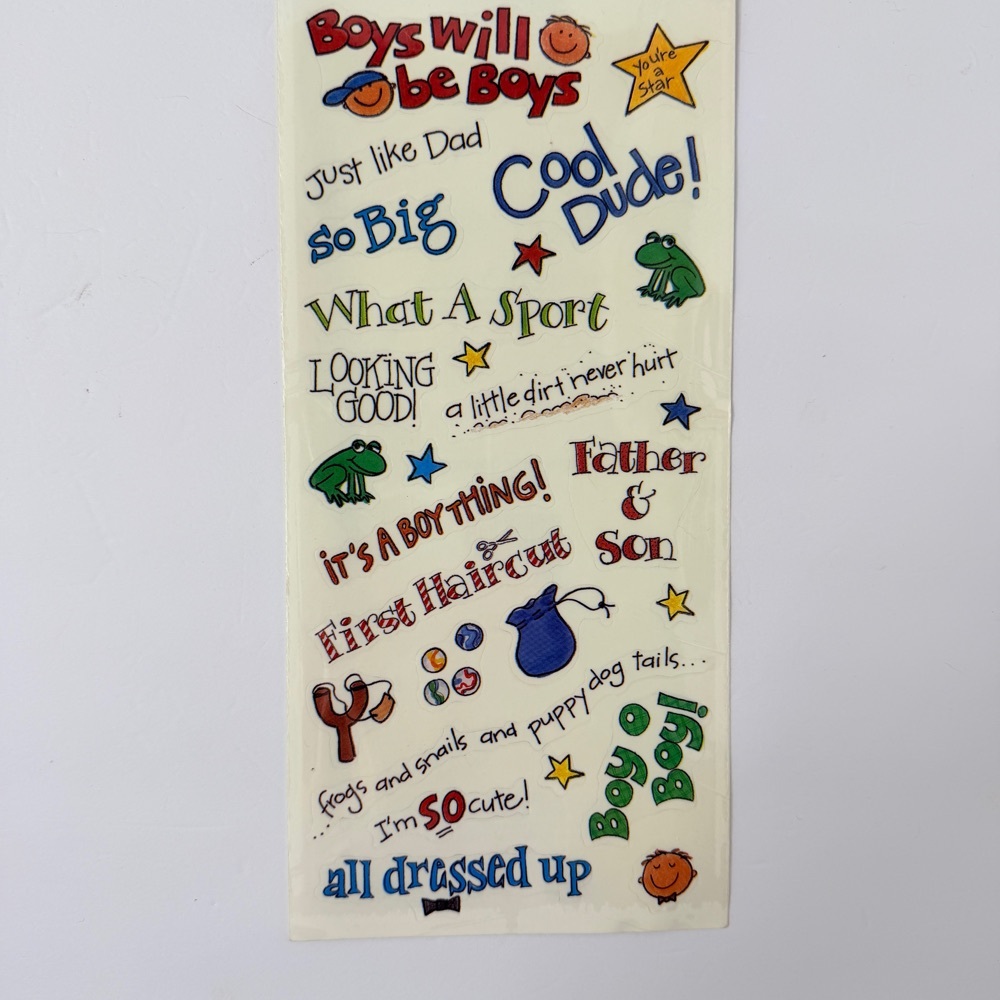 Free: Boys Will Be Boys Phrases Stickers