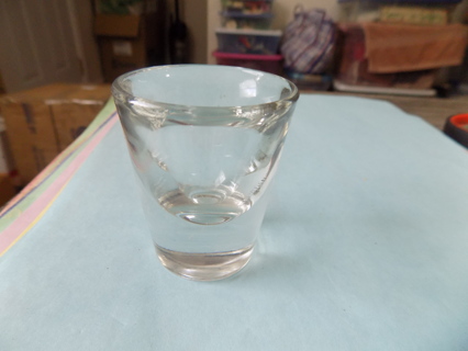 Vintage weighted bottom heavy glass shot glass clear