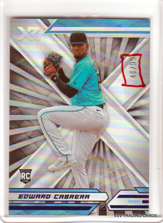 Edward Cabrera,   2022 Panini Chronicles   ROOKIE Card #5,   Miami Marlins,   40/99   (EL4)