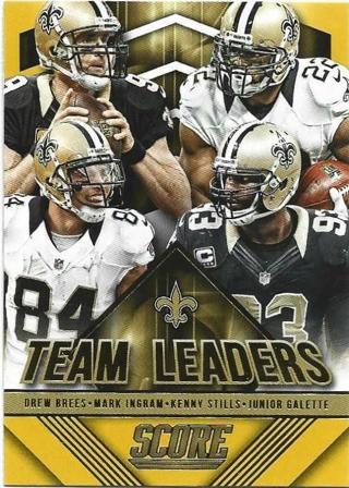 2015 SCORE NEW ORLEANS SAINTS TEAM LEADERS GOLD PARALLEL CARD