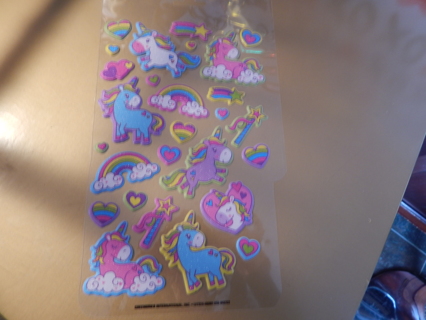 New PUFFY stickers~~ Colorful UNICORNS , HEARTS & RAINBOWS