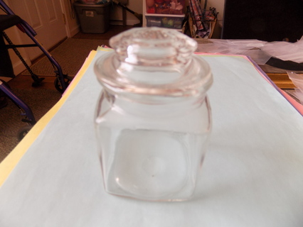 3 inch clear glass square candy jar and lid