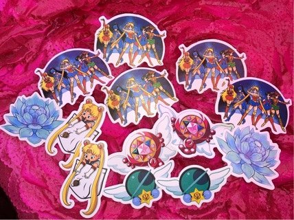 13 anime, Sailor moon art stickers (5)