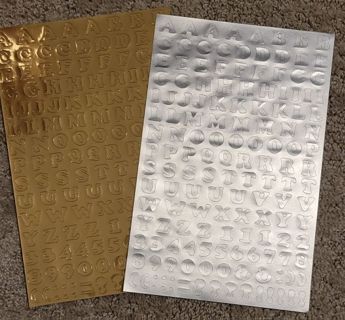 Silver & Gold Alphabet Sticker Sheets