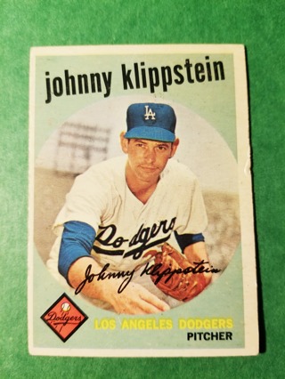 1959 - TOPPS EXMT - NRMT BASEBALL - CARD NO. 152 - JOHNNY KLIPPSTEIN - DODGERS