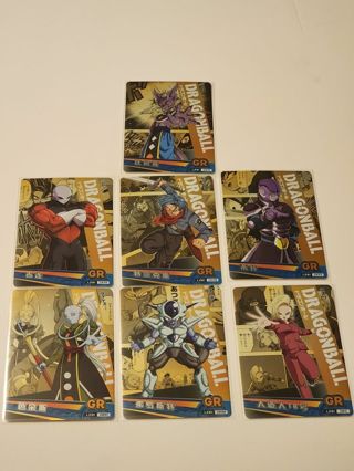 DRAGON BALL Z GOLD RARE HOLO COLLECTORS CARDS NM (7) TOTAL