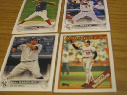 FOUR TOPPS BASEBALL CARDS LOT 1008