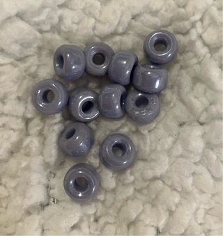 12 Purple Glass Pony Beads