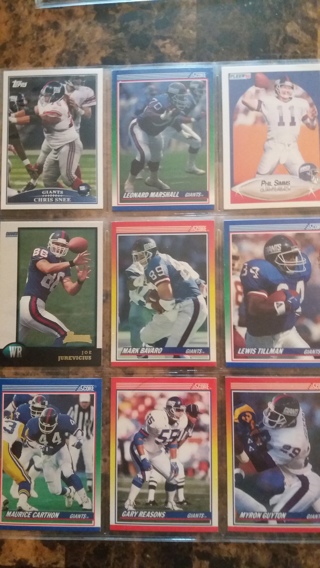 set of 9 ny giants football cards free shipping