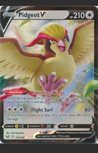 NM Ultra Rare Pidgeot V Pokemon card TCG SWSH