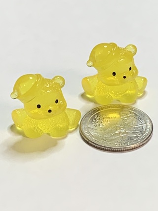 TEDDY BEARS~#13~YELLOW~SET OF 2 BEARS~FREE SHIPPING!