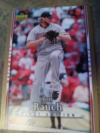 2007 UPPER DECK 1ST EDITION JON RAUCH WASHINGTON NATIONALS BASEBALL CARD# 300