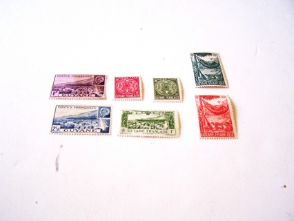 French Guyana Postage Stamps Unused Set of 7