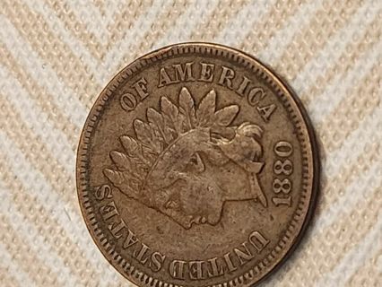1880 Indian head one cent piece