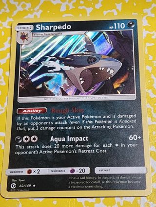 Pokemon Sharpedo holo rare card 82/149