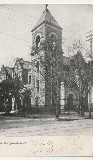 Vintage Used Postcard: g: 1910 Post Office, Canton, OH