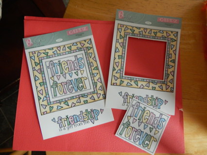 SCRAPBOOKING EMBELLISHMENTS~ "FRIENDS FOREVER" themed ~Frame & inserts!    (NEW)