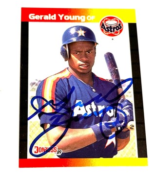 Autograph 1989 Donruss Gerald Young Houston Astros #207