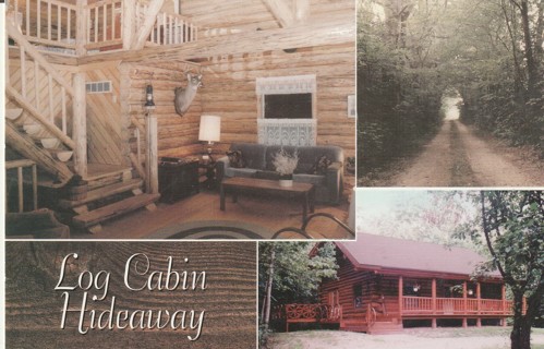 Vintage Unused Postcard: Log Cabin Hideaway, Between Middlebury & Goshen, IN