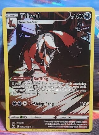 Crown Zeniths Galarian Gallery Ultra Rare full Art Holo Thievul Pokemon card TCG SWSH