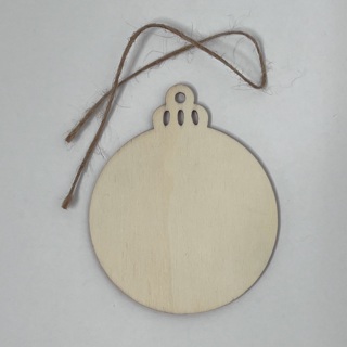 Unfinished Wood Round Ornament Bulb 