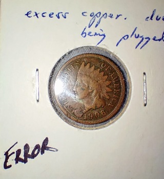 INDIAN HEAD PENNY RARE 1906 WITH ERRORS EXCESS COPPER SEE PHOTOS FANTASTIC COIN GRAB IT NOW!