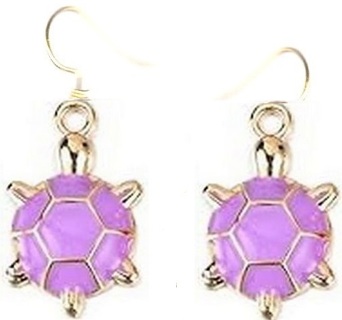 GP ENAMEL LAVENDER TURTLE EARRINGS (PLEASE READ DESCRIPTION)