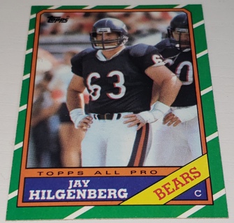 ♨️♨️ 1986 Topps Jay Hilgenberg All Pro Football Rookie card # 17 Chicago Bears ♨️♨️