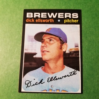 1971 Topps Vintage Baseball Card # 309 - DICK ELLSWORTH - BREWERS - EXMT/NRMT+