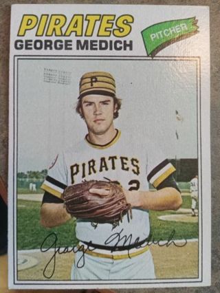 1977 TOPPS GEORGE MEDICH PITTSBURGH PIRATES BASEBALL CARD# 294