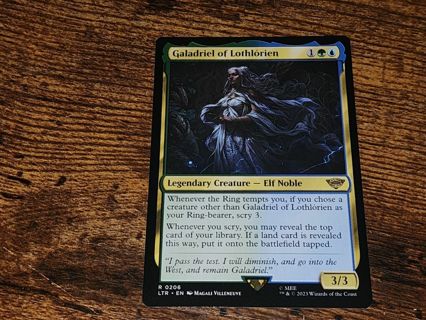 Magic the gathering mtg Galadriel of Lothlorien rare card Lord of the rings