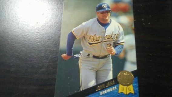 1993 LEAF SERIES 2 JOHN JAHA MILWAUKEE BREWERS BASEBALL CARD# 350