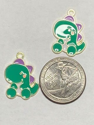 GREEN CHARMS~#11~SET OF 2 CHARMS~FREE SHIPPING!