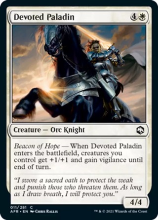 Devoted Paladin MTG Adventures in the Forgotten Realms 