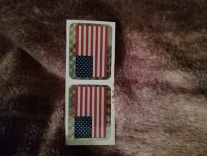 2pc holographic American flag stickers