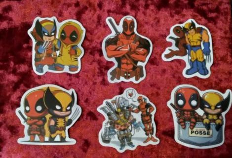 6 - "DEADLY DEADPOOL & WICKED WOLVERINE" STICKERS. ... ( 1 Free Sticker with win).