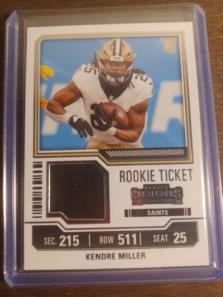 2023 Contenders Football Kendre Miller ROOKIE TICKET MEM