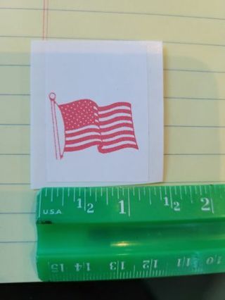 (20) Red Flag Stickers on white 1.5"x1.5"