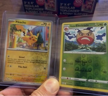 Reverse Holo Pikachu and Electrode. Pokémon 