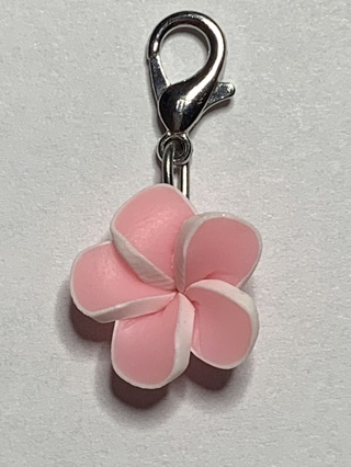 PINK FRANGAPANI CHARM WITH LOBSTER CLASP~#2~FREE SHIPPING!