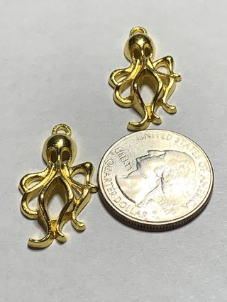 OCEAN CHARM~#33~GOLD~SET OF 2~FREE SHIPPING!