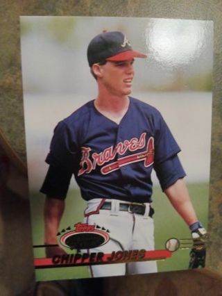 1993 TOPPS STADIUM CLUB CHIPPER JONES ATLANTA BRAVES BASEBALL CARD# 638