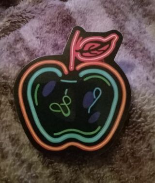 Apple neon light look sticker 3"