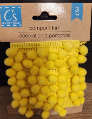 NEW - Crafter's Square - Yellow Pompom Trim - 3 yards