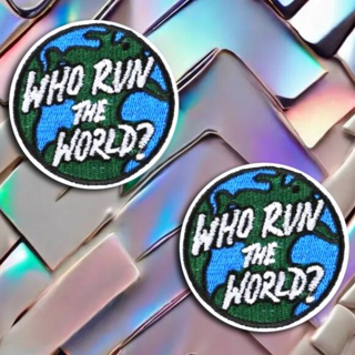 BRAND NEW WHO RUN THE WORLD PATCHES EASY IRON ON BADGES