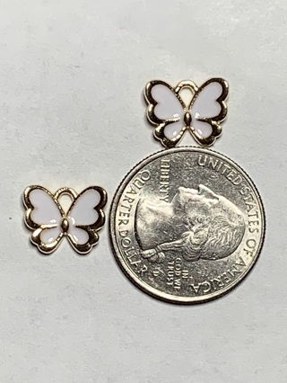 EASTER CHARMS~#6~WHITE BUTTERFLIES~FREE SHIPPING!