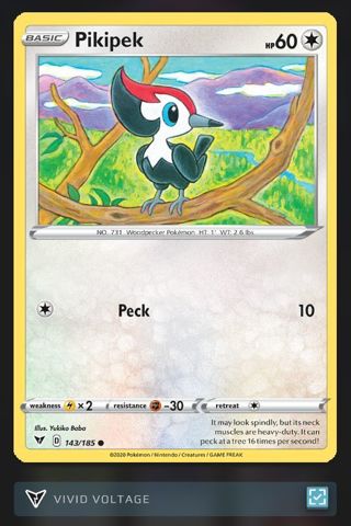 2020 Pokémon "Pikipek" #143/185 Card