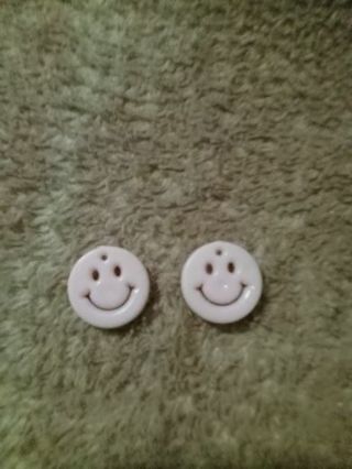 2pc smiley Charms lot over 10mm big