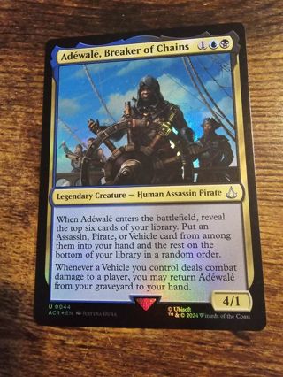 Magic the gathering mtg Adewale Breaker of Chains foil card Assassins Creed